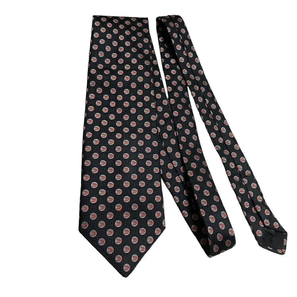 Davis Cup Tie Men's Necktie Tennis Silk Black Silver Red Benjamin James England